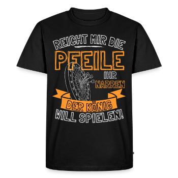 Fléchettes drôles disant DONNEZ-MOI LES FLÈCHES À ELLE - T-shirt Premium bio Homme - noir - Devant - Nico (187cm)