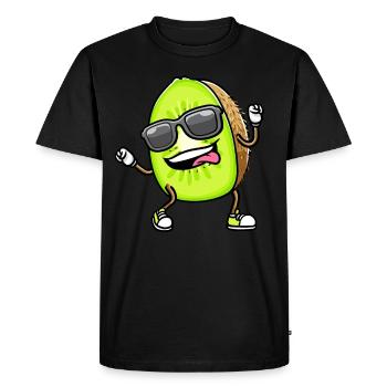 Dancing Kiwi with sunglasses - Men's Premium Organic T-Shirt - black - Front - Nico (187cm)