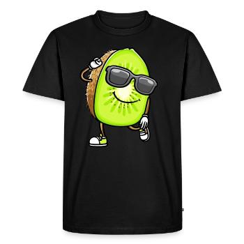 Dancing Kiwi with sunglasses - Men's Premium Organic T-Shirt - black - Front - Nico (187cm)