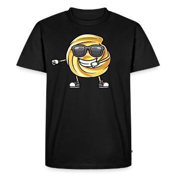Dancing Danish Butter Biscuit with Sunglasses - Men's Premium Organic T-Shirt - black - Front - Nico (187cm)