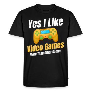 Yes, I like video games more than others - Men's Premium Organic T-Shirt - black - Front - Nico (187cm)