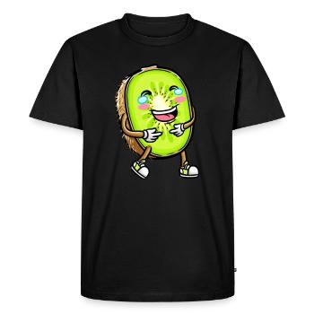Kiwi fruit Kawaii émoticône - T-shirt Premium bio Homme - noir - Devant - Nico (187cm)