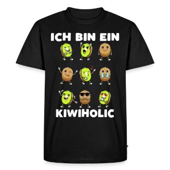 Kiwi Fruit Kiwiholic - T-shirt Premium bio Homme - noir - Devant - Nico (187cm)