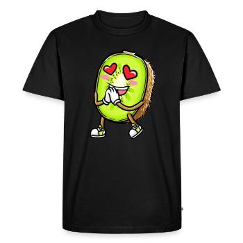 Kiwi fruit Kawaii émoticône - T-shirt Premium bio Homme - noir - Devant - Nico (187cm)