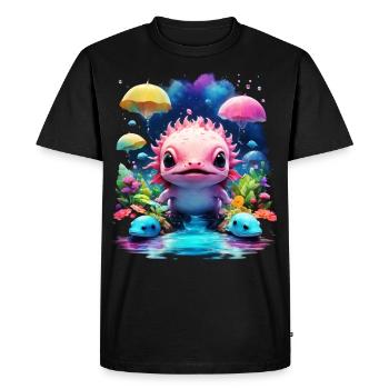 Axolotl - T-shirt Premium bio Homme - noir - Devant - Nico (187cm)