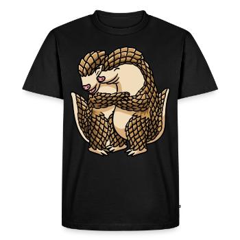 Pangolins Amoureux Pomme De Pin Animaux - T-shirt Premium bio Homme - noir - Devant - Nico (187cm)