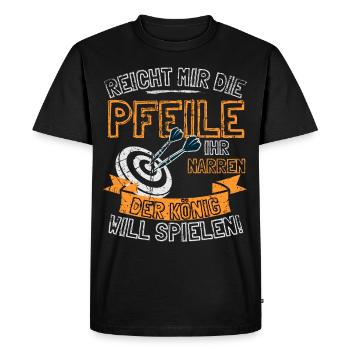 Fléchettes drôles disant DONNEZ-MOI LES FLÈCHES À ELLE - T-shirt Premium bio Homme - noir - Devant - Nico (187cm)