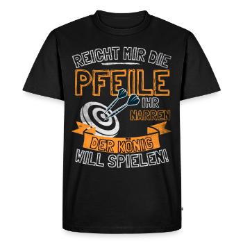 Fléchettes drôles disant DONNEZ-MOI LES FLÈCHES À ELLE - T-shirt Premium bio Homme - noir - Devant - Nico (187cm)