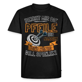 Fléchettes drôles disant DONNEZ-MOI LES FLÈCHES À ELLE - T-shirt Premium bio Homme - noir - Devant - Nico (187cm)