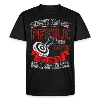 Fléchettes drôles disant DONNEZ-MOI LES FLÈCHES À ELLE - T-shirt Premium bio Homme - noir - Devant - Nico (187cm)