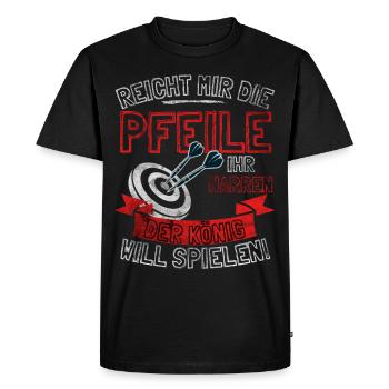 Fléchettes drôles disant DONNEZ-MOI LES FLÈCHES À ELLE - T-shirt Premium bio Homme - noir - Devant - Nico (187cm)