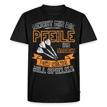 Fléchettes drôles disant DONNEZ-MOI LES FLÈCHES À ELLE - T-shirt Premium bio Homme - noir - Devant - Nico (187cm)