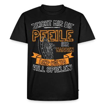 Fléchettes drôles disant DONNEZ-MOI LES FLÈCHES À ELLE - T-shirt Premium bio Homme - noir - Devant - Nico (187cm)