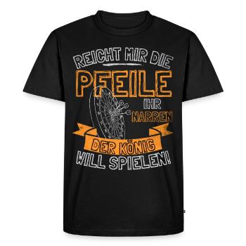 Fléchettes drôles disant DONNEZ-MOI LES FLÈCHES À ELLE - T-shirt Premium bio Homme - noir - Devant - Nico (187cm)