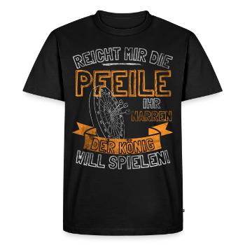Funny Darts Saying HAND ME THE ARROWS TO HER - Men's Premium Organic T-Shirt - black - Front - Nico (187cm)