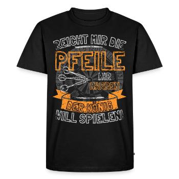 Funny Darts Saying HAND ME THE ARROWS TO HER - Men's Premium Organic T-Shirt - black - Front - Nico (187cm)