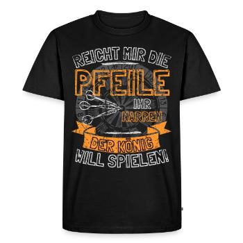 Funny Darts Saying HAND ME THE ARROWS TO HER - Men's Premium Organic T-Shirt - black - Front - Nico (187cm)
