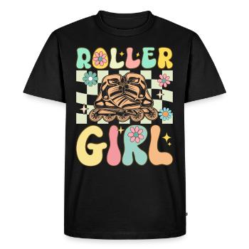 Groovy Roller Skating Fille Femme Patinage À Roulettes - T-shirt Premium bio Homme - noir - Devant - Nico (187cm)