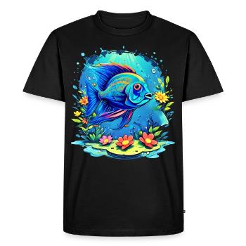 Angelfish - Men's Premium Organic T-Shirt - black - Front - Nico (187cm)