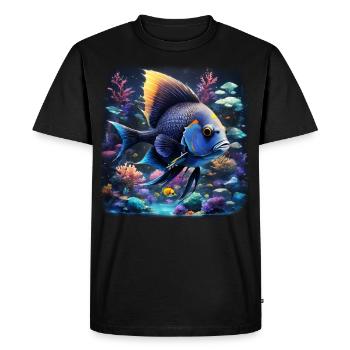 Angelfish - Men's Premium Organic T-Shirt - black - Front - Nico (187cm)
