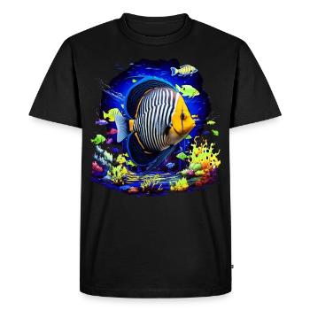 Angelfish - Men's Premium Organic T-Shirt - black - Front - Nico (187cm)