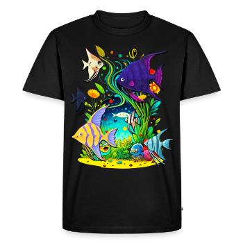 Angelfish - Men's Premium Organic T-Shirt - black - Front - Nico (187cm)