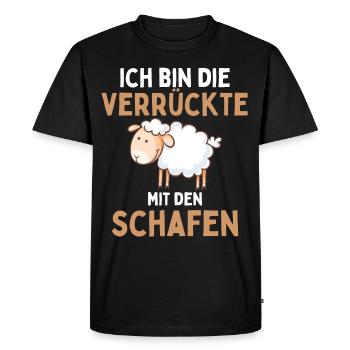 I'M THE CRAZY ONE WITH THE SHEEP - Sheep - Men's Premium Organic T-Shirt - black - Front - Nico (187cm)