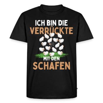 I'M THE CRAZY ONE WITH THE SHEEP - Sheep - Men's Premium Organic T-Shirt - black - Front - Nico (187cm)