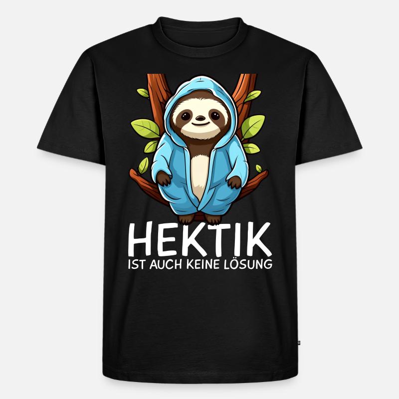 Faultier - Männer Premium Bio T-Shirt - Schwarz