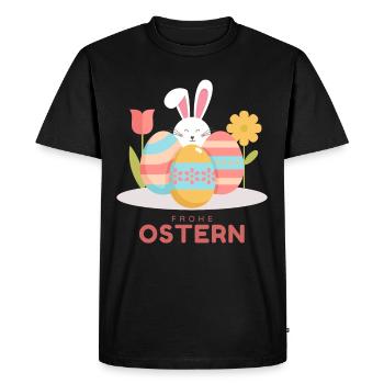 Happy Easter Easter Bunny Happy Easter Easter Motif - Men's Premium Organic T-Shirt - black - Front - Nico (187cm)