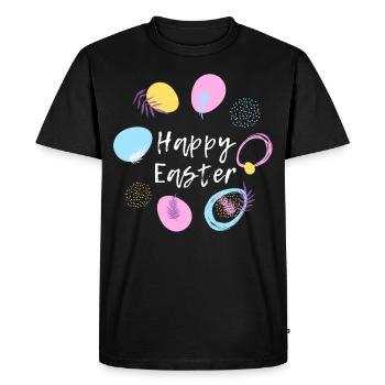 Happy Easter Easter Bunny Happy Easter Easter Motif - Men's Premium Organic T-Shirt - black - Front - Nico (187cm)