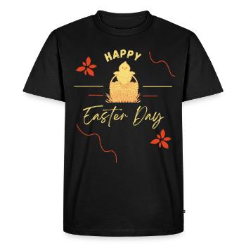 Joyeux jour de Pâques lapin de Pâques Joyeuses Pâques - T-shirt Premium bio Homme - noir - Devant - Nico (187cm)