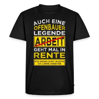 Ofenbauer Rente - Männer Premium Bio T-Shirt - Schwarz - Vorne - Nico (187cm)