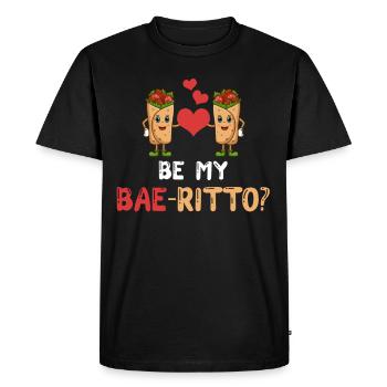 Be my Bae-ritto? Burrito Mexican - Men's Premium Organic T-Shirt - black - Front - Nico (187cm)