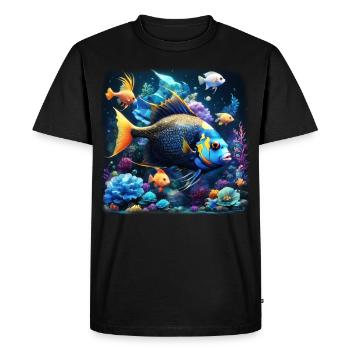 Angelfish - Men's Premium Organic T-Shirt - black - Front - Nico (187cm)