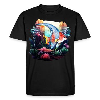 Angelfish - Men's Premium Organic T-Shirt - black - Front - Nico (187cm)