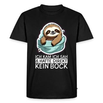 Sloth - Men's Premium Organic T-Shirt - black - Front - Nico (187cm)