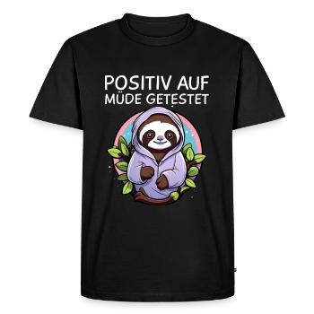 Sloth - Men's Premium Organic T-Shirt - black - Front - Nico (187cm)