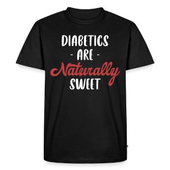 Les diabétiques sont naturellement sucrés - T-shirt Premium bio Homme - noir - Devant - Nico (187cm)