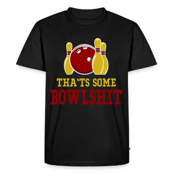 These are some bowlshit bowling puns - Men's Premium Organic T-Shirt - black - Front - Nico (187cm)