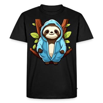Sloth - Men's Premium Organic T-Shirt - black - Front - Nico (187cm)