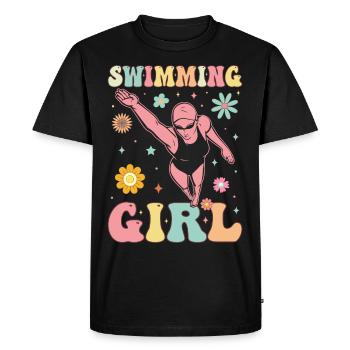 Nageur groovy - T-shirt Premium bio Homme - noir - Devant - Nico (187cm)