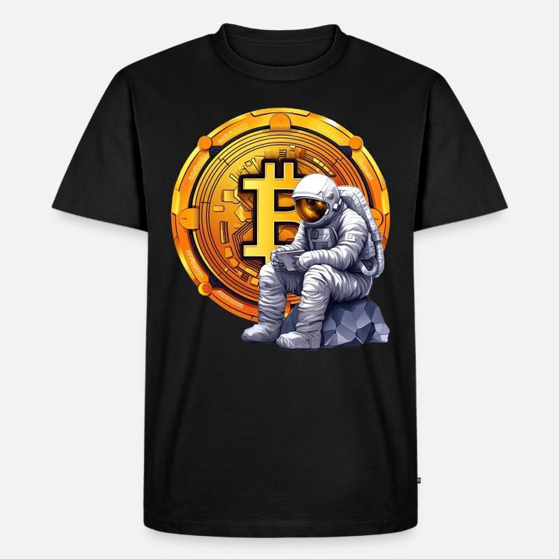 Astronaut Crypto Funny Cryptocurrency Trader - Männer Premium Bio T-Shirt - Schwarz