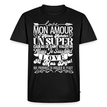 Couple.love Valentine's Day gift couple in love - Men's Premium Organic T-Shirt - black - Front - Nico (187cm)