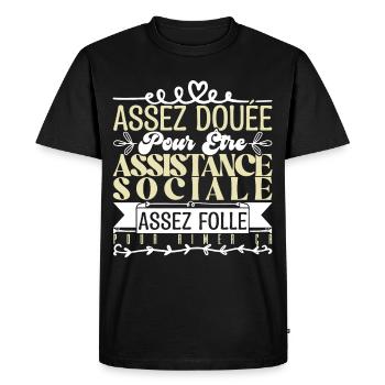 Social Worker Gift. Perfect assistant. - Men's Premium Organic T-Shirt - black - Front - Nico (187cm)