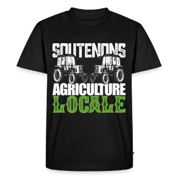 Soutenons l'agriculture locale.Agriculteurs france - T-shirt Premium bio Homme - noir - Devant - Nico (187cm)