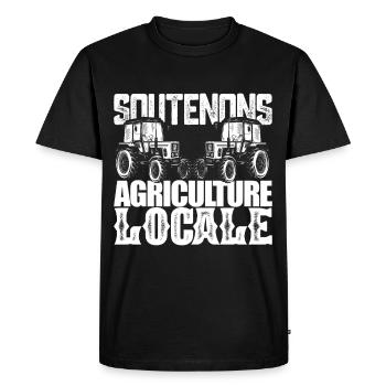 Soutenons l'agriculture locale.Agriculteurs france - T-shirt Premium bio Homme - noir - Devant - Nico (187cm)