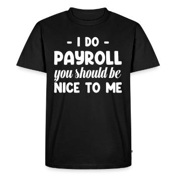 Salaire et traitement Je fais de la paie - T-shirt Premium bio Homme - noir - Devant - Nico (187cm)
