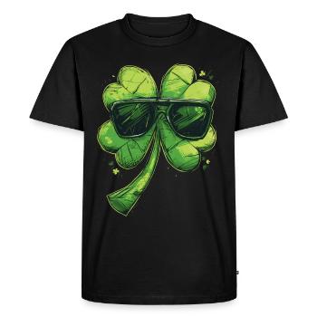 Shamrock Lunettes de soleil Shamrock Saint Patrick - T-shirt Premium bio Homme - noir - Devant - Nico (187cm)
