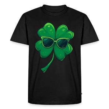 Shamrock Shamrock Lunettes de soleil Saint Patrick - T-shirt Premium bio Homme - noir - Devant - Nico (187cm)